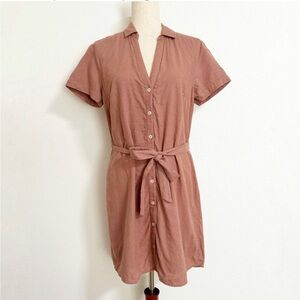 Abercrombie and Fitch Rose Linen Cotton Shirt Dress
